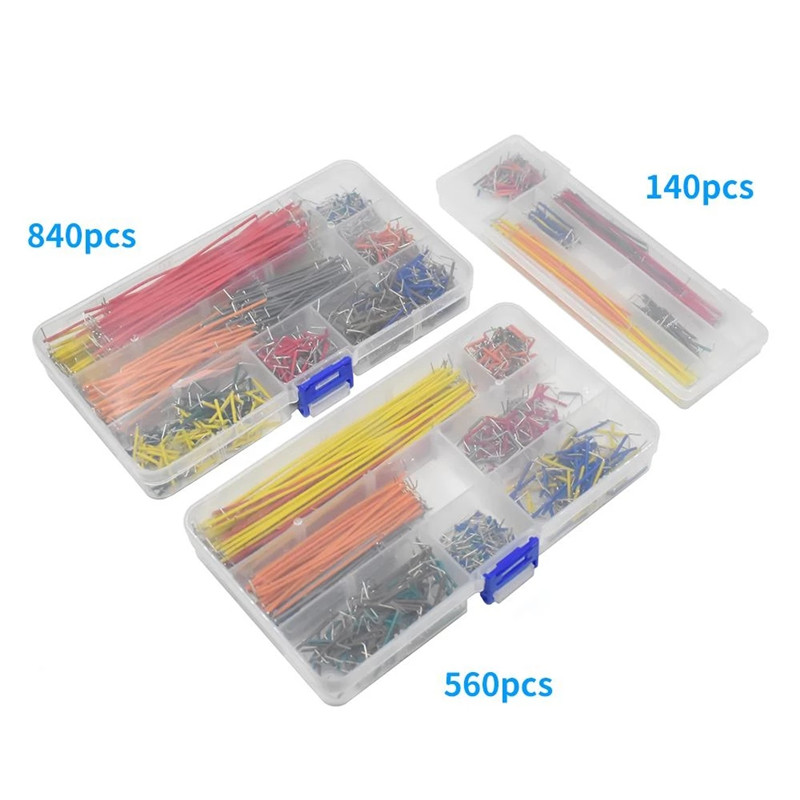 Breadboard Jumper Wire - 65/140/560/840 箱入りジャンパー 14 種類の長さのブレッドボード特殊ワイヤー接続ワイヤージャンパーワイヤー