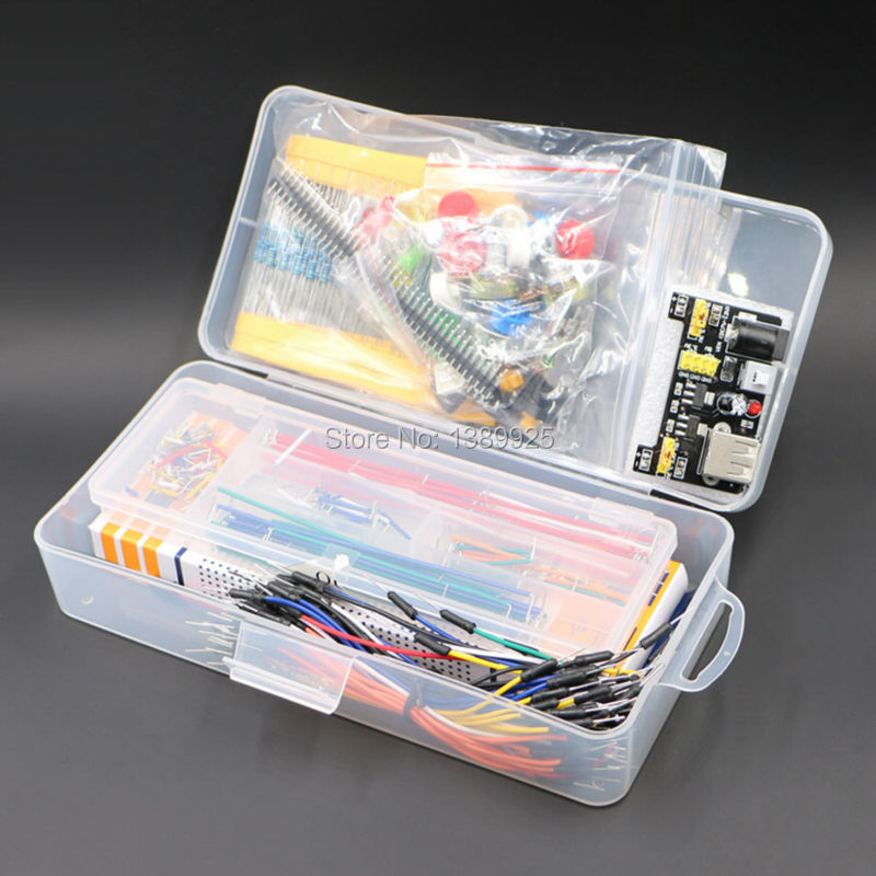Breadboard Jumper Wire - 汎用部品パッケージ + 3.3V/5V 電源モジュール + MB-102