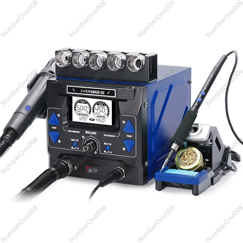 Hot Air Rework Station - WEP992D III 2-in-1 はんだ付けステーション、熱風リワーク、210/245アイロン、LCDスクリーン