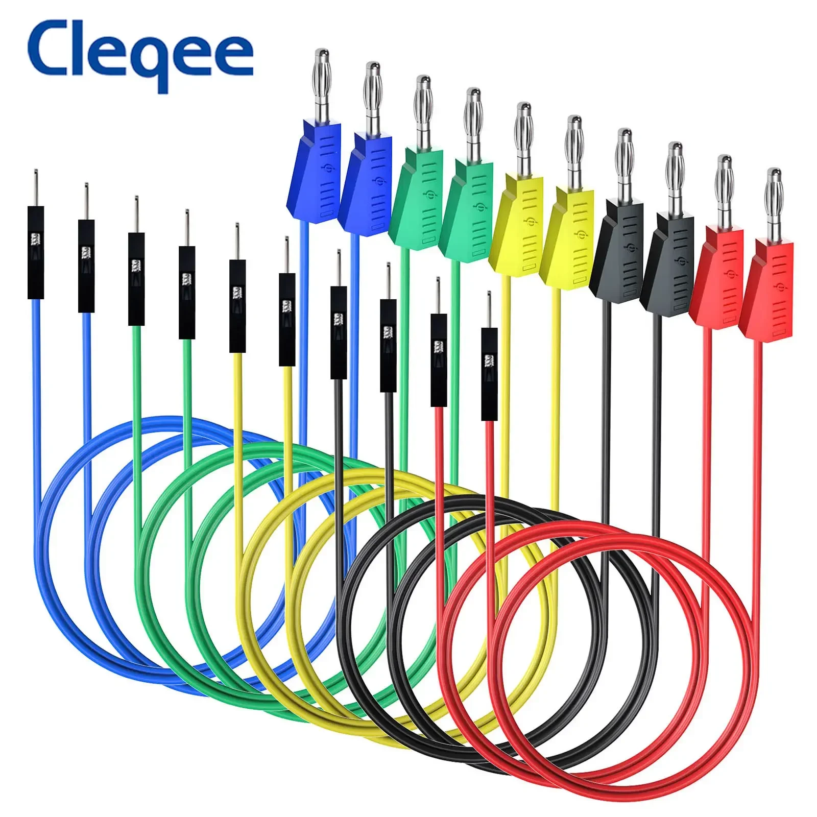 Breadboard Jumper Wire - Cleqee P1532 10 個デュポンオススタッカブルバナナプラグシリコンジャンパーケーブル 26AWG ワイヤーブレッドボード電子
