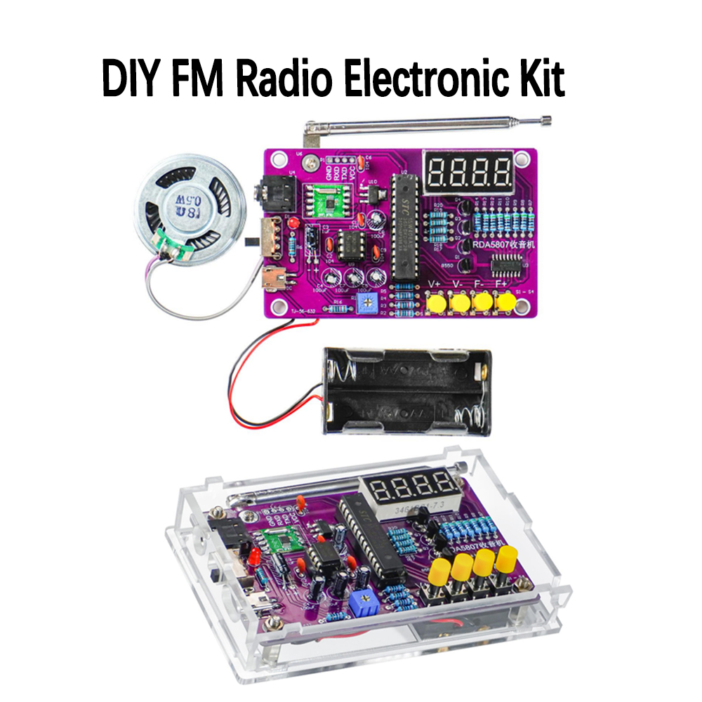 Diy Electronics Radio - DIY FM ラジオ電子キット 87-108MHz 調整可能な周波数デジタルディスプレイはんだ付けプロジェクト練習用はんだ RDA5807S
