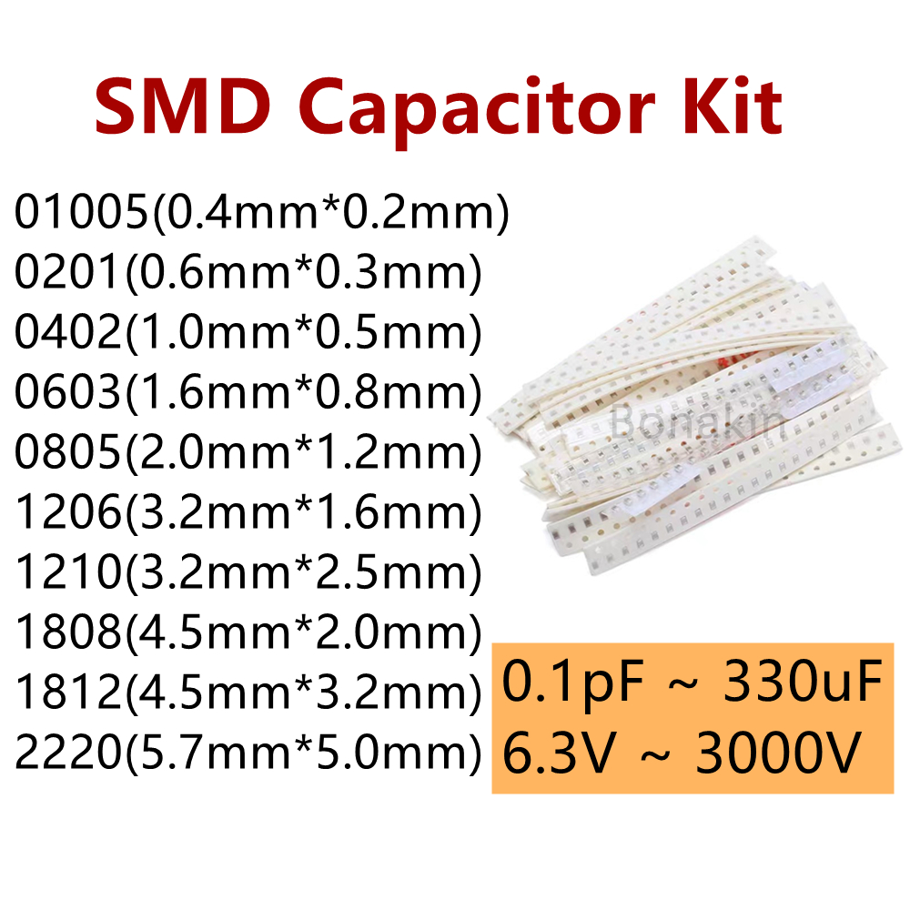 Capacitor Kit Assortment - 01005 0201 0402 0603 0805 1206