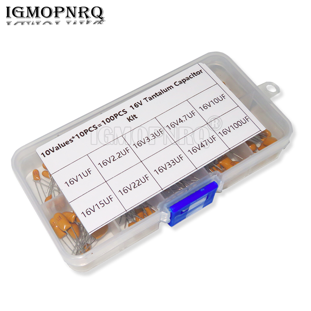 Capacitor Kit Assortment - 100PCS 10Value*10Pcs 16V Tantalum Capacitor Assorted