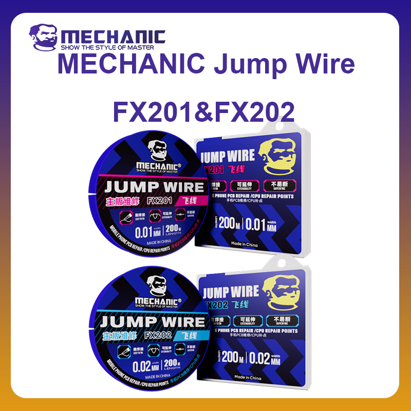 Breadboard Jumper Wire - MECHANC OFFICIAL ジャンプワイヤー FX201&FX202 母板ネジ穴の破損したワイヤーのフレックスケーブル修理用極細シルバージャンプワイヤー