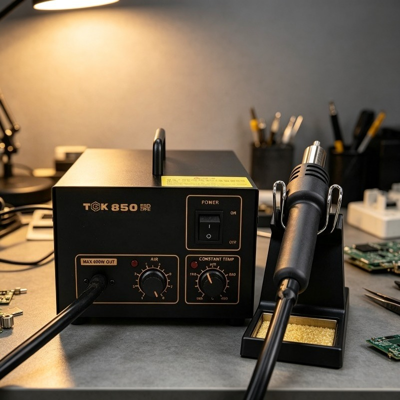 Hot Air Rework Station - TGK-850/852精密2-in-1はんだ除去ステーション ホットエアガン サーモスタット式はんだごて 修理・リワークツール