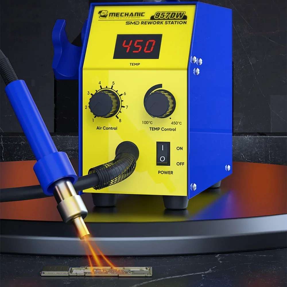 Hot Air Rework Station - 修理ステーションMECHANIC-957DW,加熱用のスクロール式熱風ガン,メインボード,錫はんだ付け,はんだ除去,smd,2ユニット