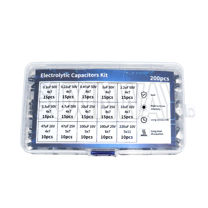 Capacitor Kit Assortment - 200 個 15 値 10V 16V