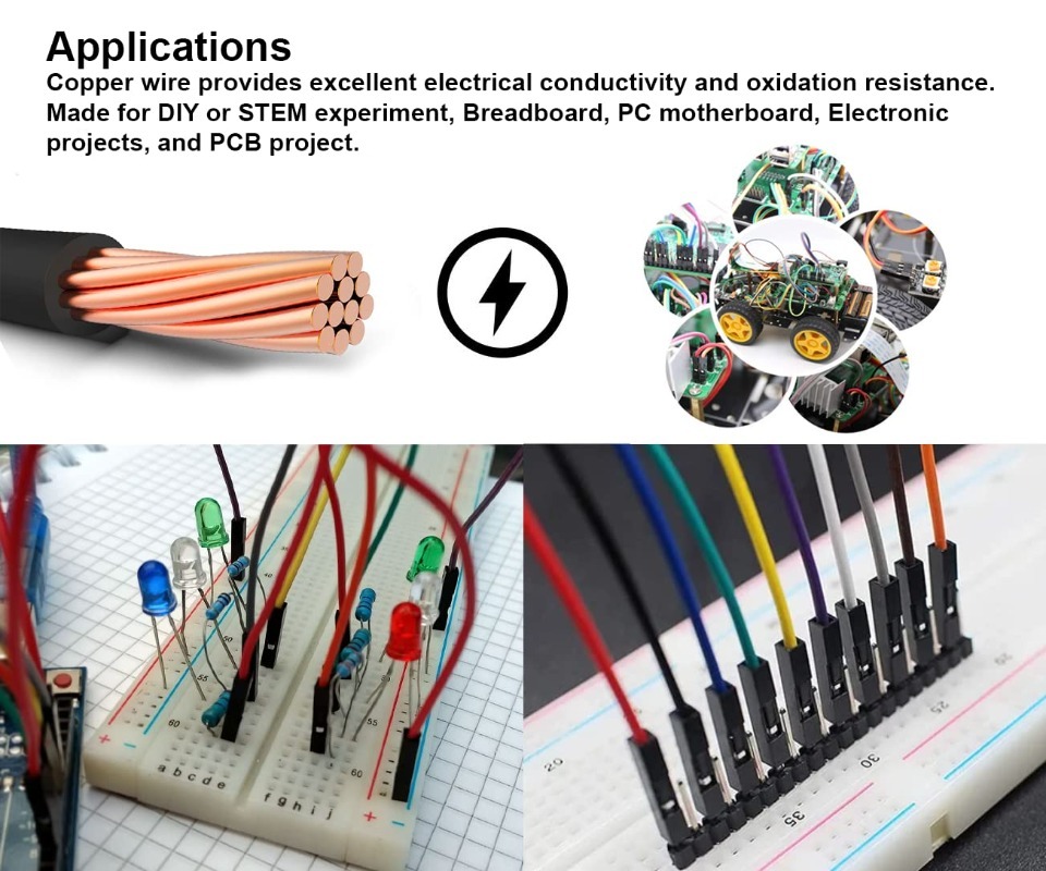40ピンデュポンケーブルリボンジャンパーワイヤーキット16. - Breadboard Jumper Wire のレビューと価格