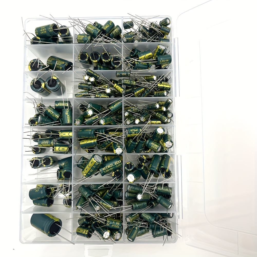335 個アルミ電解コンデンサキット 24 値 10V-40 - Capacitor Kit Assortment のレビューと価格