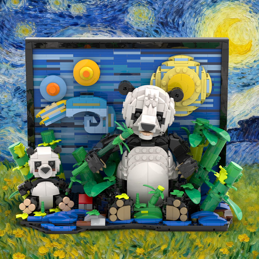 Gobricks MOC VanS パンダビルディングブロッ - Diy Electronics Art のレビューと価格