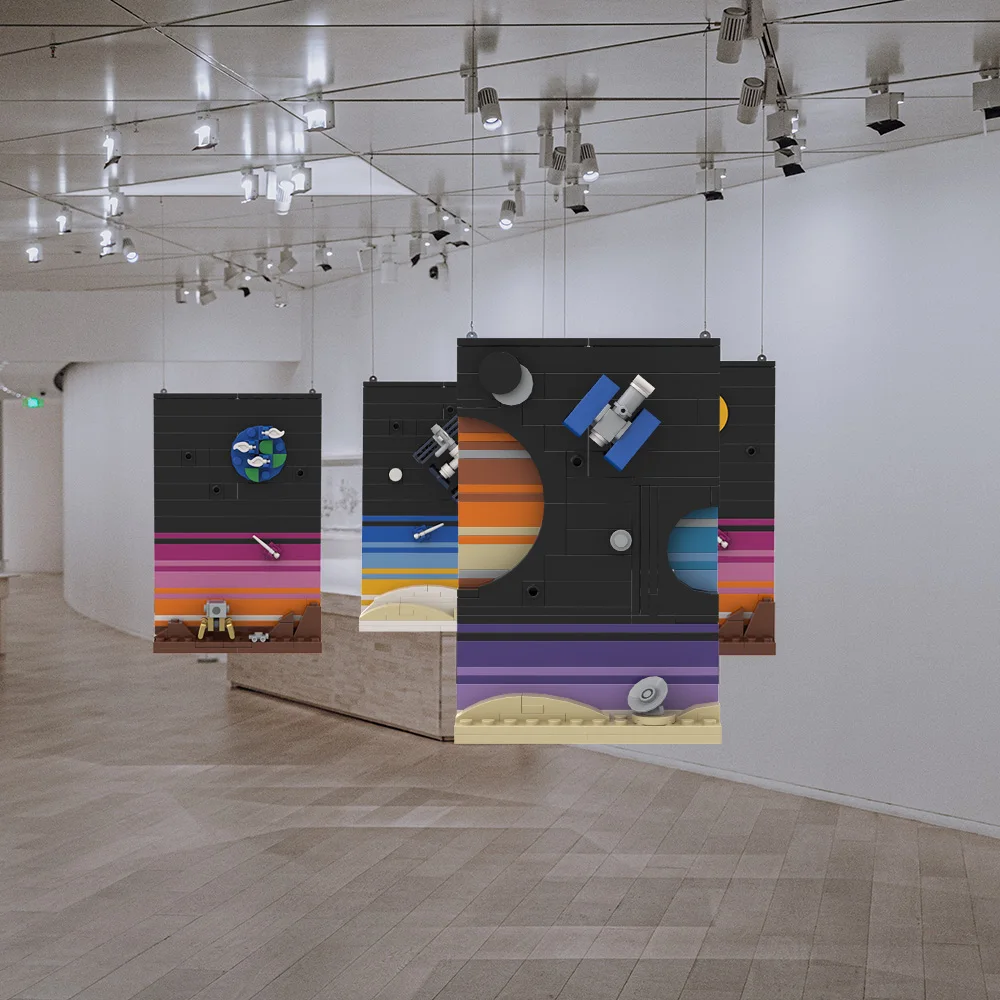 Moc-宇宙物語はがきモデル,ビルディングブロック,月の探検 - Diy Electronics Art のレビューと価格