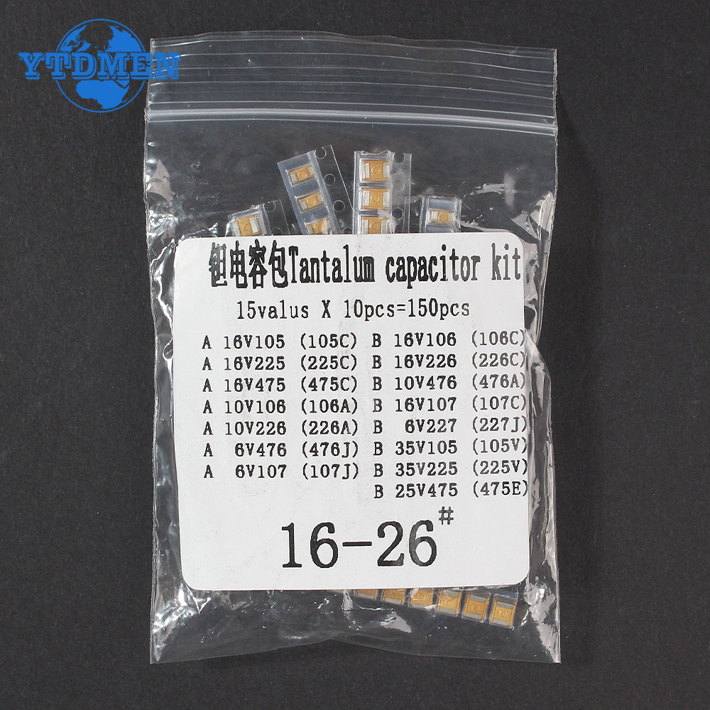 150 個 SMD タンタルコンデンサ詰め合わせキット 1u - Capacitor Kit Assortment のレビューと価格