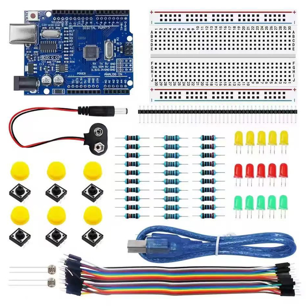 Arduino R3ボード用電子DIYスターターキット、ミニ - Breadboard Jumper Wire のレビューと価格