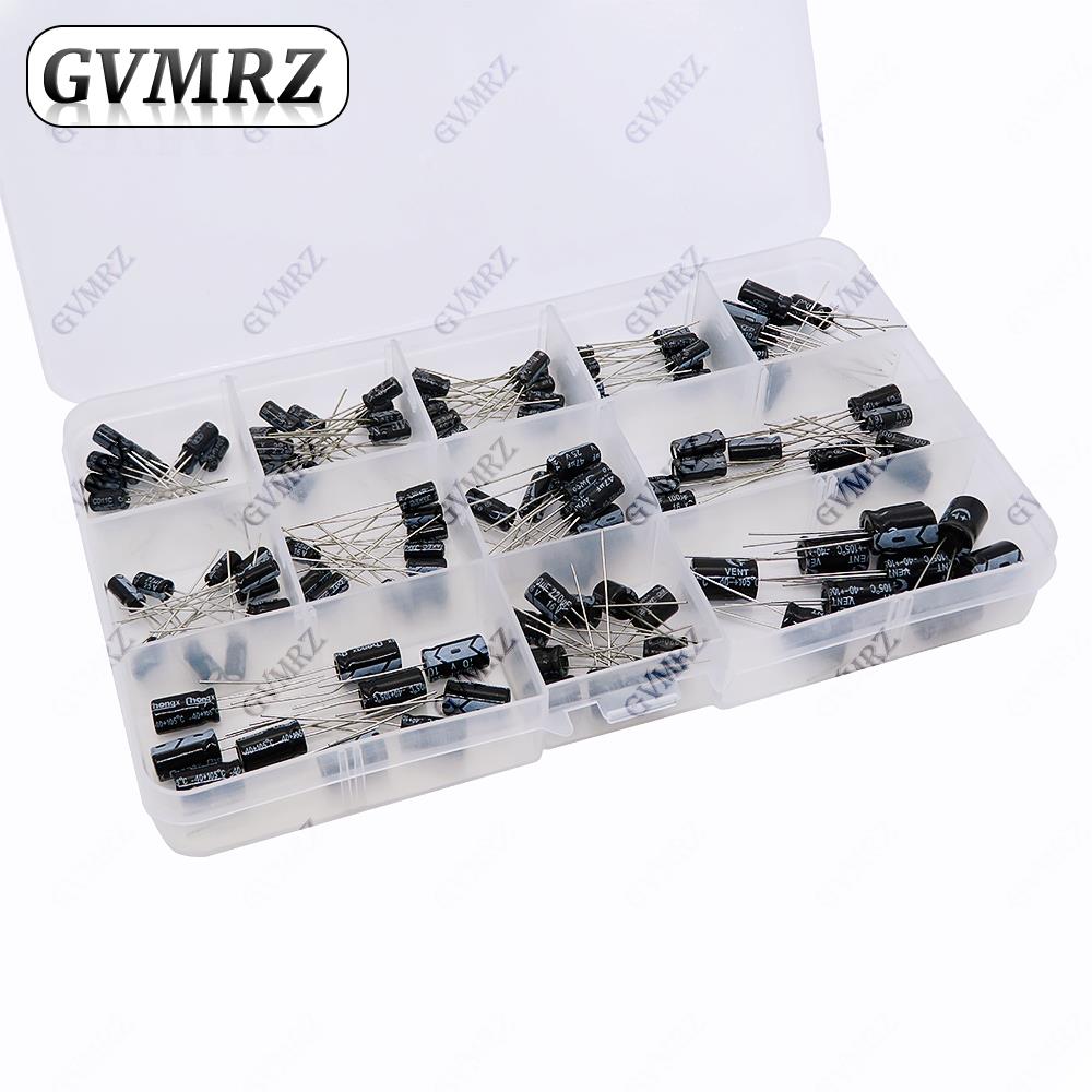 120個/ロット 12種類 1uF-470uF アルミ電解コ - Capacitor Kit Assortment のレビューと価格