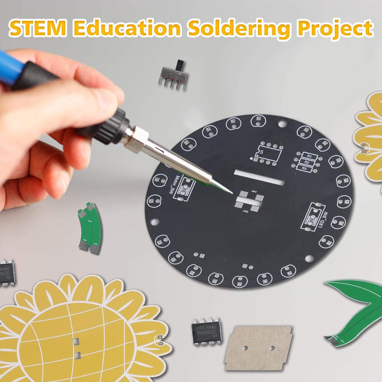 光追いかけひまわりはんだ付けキット DIY 回転電子プロジェ - Diy Electronics Gift Ideas のレビューと価格