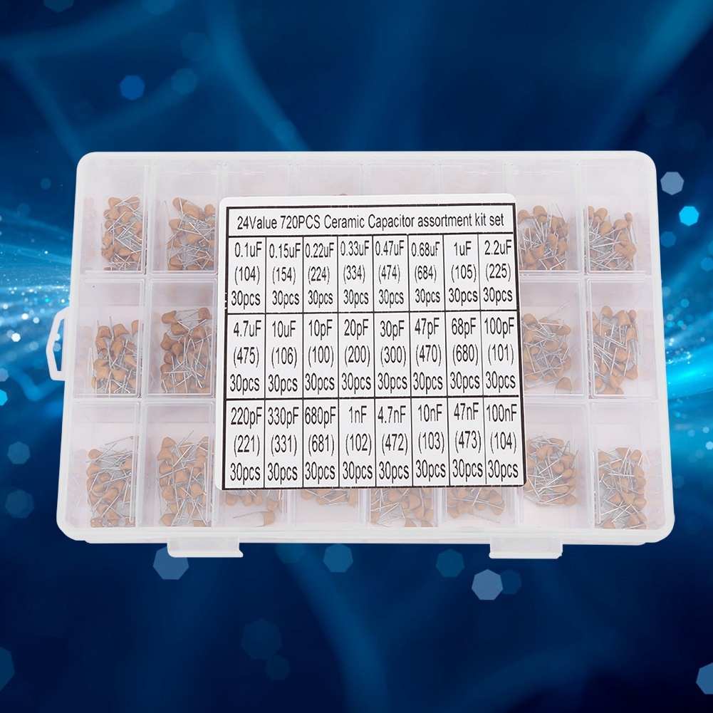 720個 24種類 セラミックコンデンサ詰め合わせキット 0 - Capacitor Kit Assortment のレビューと価格